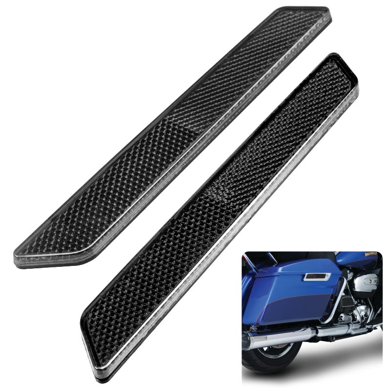 Benlari Black Saddlebag Reflector Inserts 2014-2024 Compatible for Harley Davidson Touring Electra Street Road Glide Road King FLHR FLHTC FLHX - Image 1